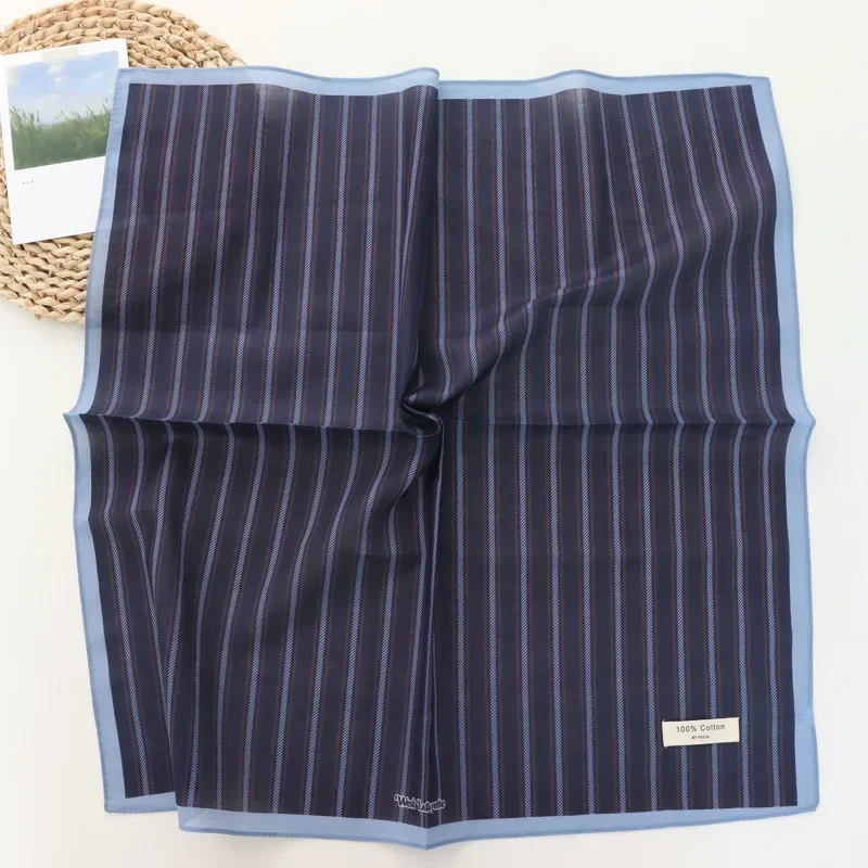 Unisex Cotton Striped Fresh Versatile Bandana Head Scarf Spring Summer Autumn