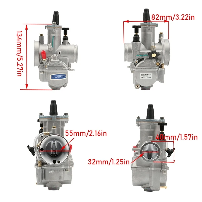 Universele PW 21 24 26 28 30 32 34mm Motorfiets Universele Carburateur Carburateur Met Power Jet Voor Universele Keihin 2T 4T ATV Qu
