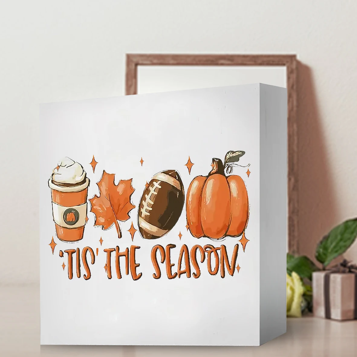 لافتة خشبية على شكل يقطين من ريفي تيس، ديكور فني عتيق لخريف المزرعة، لافتة مربعة لحصاد الخريف وعيد الشكر لسطح المكتب