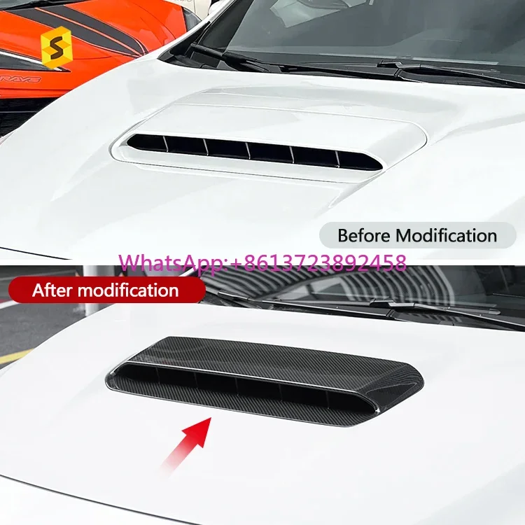 

Shasha Carbon Car Hood Air Outlet Overlay Real Carbon Fiber Exterior Accessories For Subaru WRX