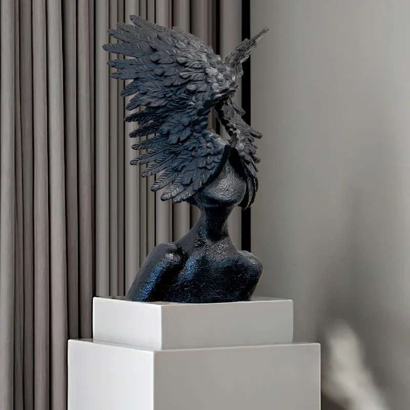 Wabi-sabi Style Creative Angel Abstract Figure Sculpture Hotel Model Room Artwork Soft Furnishings