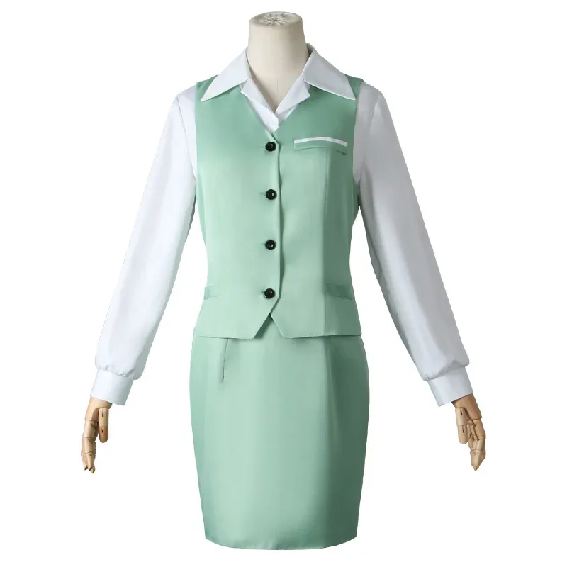 Anime Family Yor Forger Cosplay Costume Yor Briar Green Vest Shirt Skirts Work Suits for Halloween Party Family