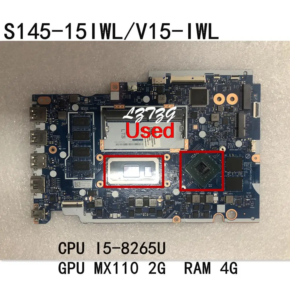 Used for Lenovo Ideapad S145-15IWL/V15-IWL Laptop Motherboard With CPU I5-8265U MX110 2G RAM 4G FRU 5B20S41733 5B20S41734