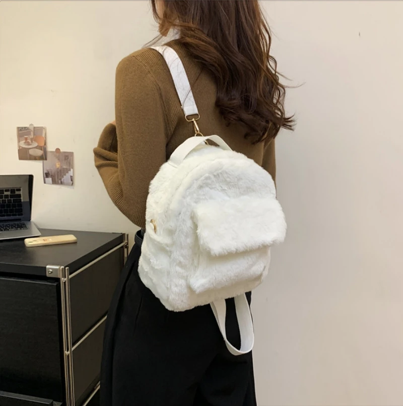 Mini Plüsch Rucksack personal isierte Name Frauen tasche Herbst und Winter neue Arbeit pendeln Mode Frauen