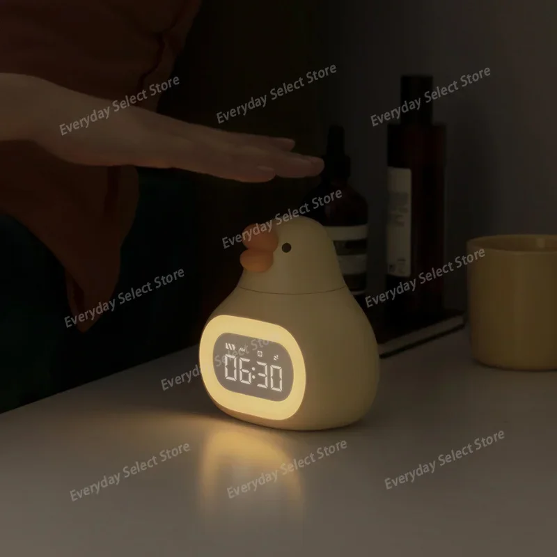 Cute Digital Alarm Clock with Applet Control, Hourly‑Chime & Dimmable Night Light for Student Bedroom Desktop