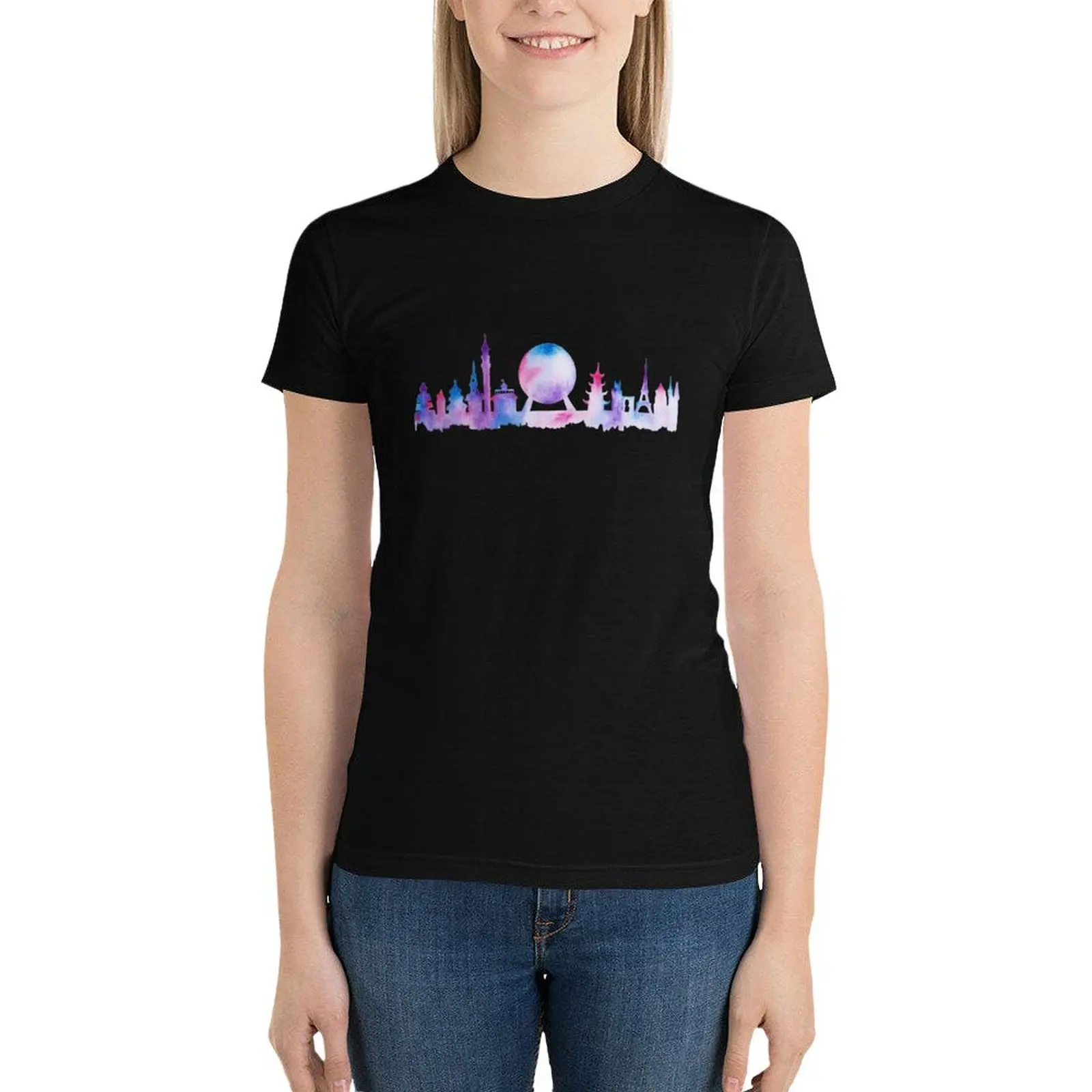 

Orlando Future Theme Park Inspired Skyline Silhouette T-Shirt tees korean fashion womans clothing