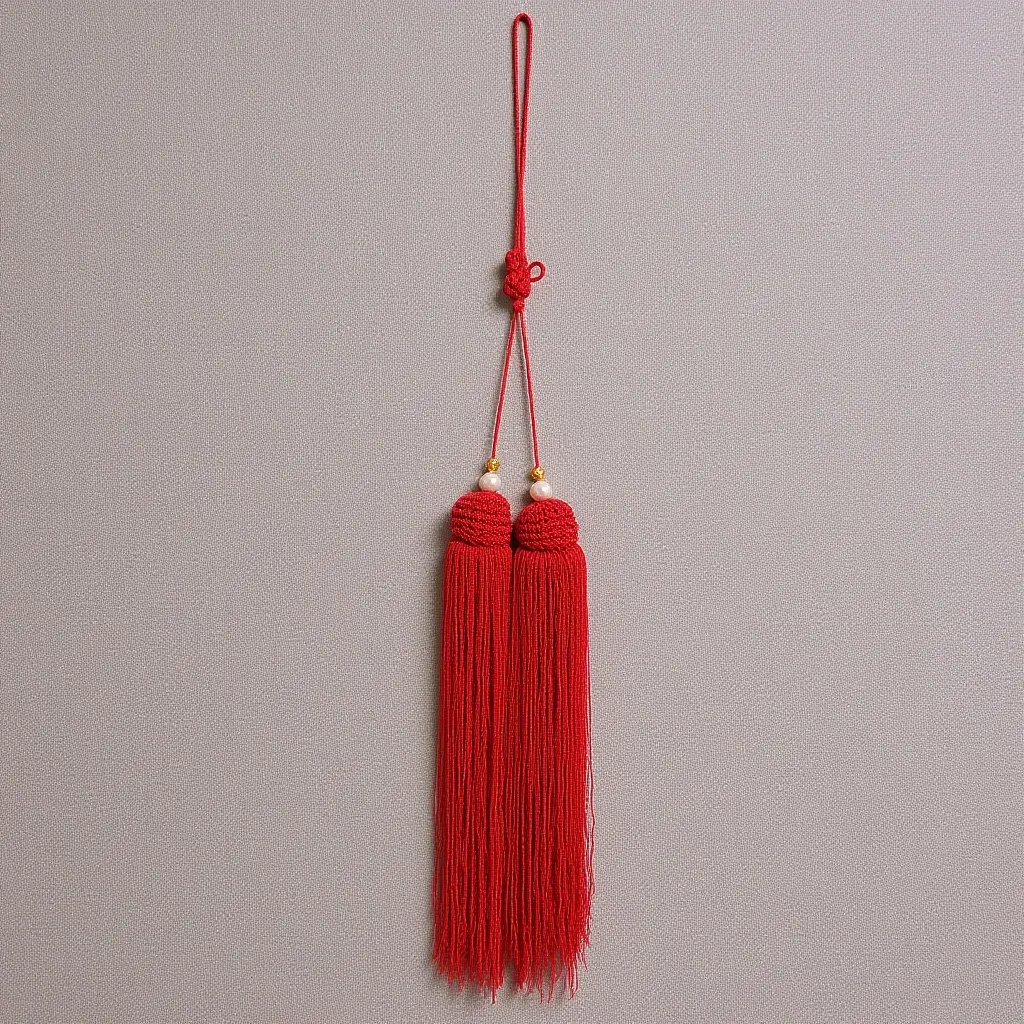 Tai Tassel Red Hanging Tassel for Martial Arts Training Competition Secure Attachment Vibrant Aesthetic Design Chinese