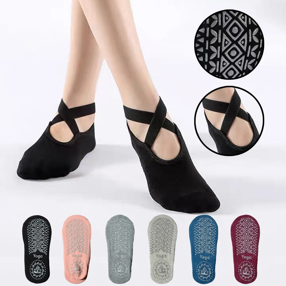 

Yoga Socks Women Cotton Silicone Non-slip Pilates Grip Towel No-Show Barre Sock