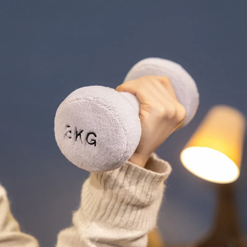 Simulação equipamento de fitness brinquedo de pelúcia kettlebell haltere boneca de pelúcia kawaii decoração do quarto aniversário presentes de natal para crianças