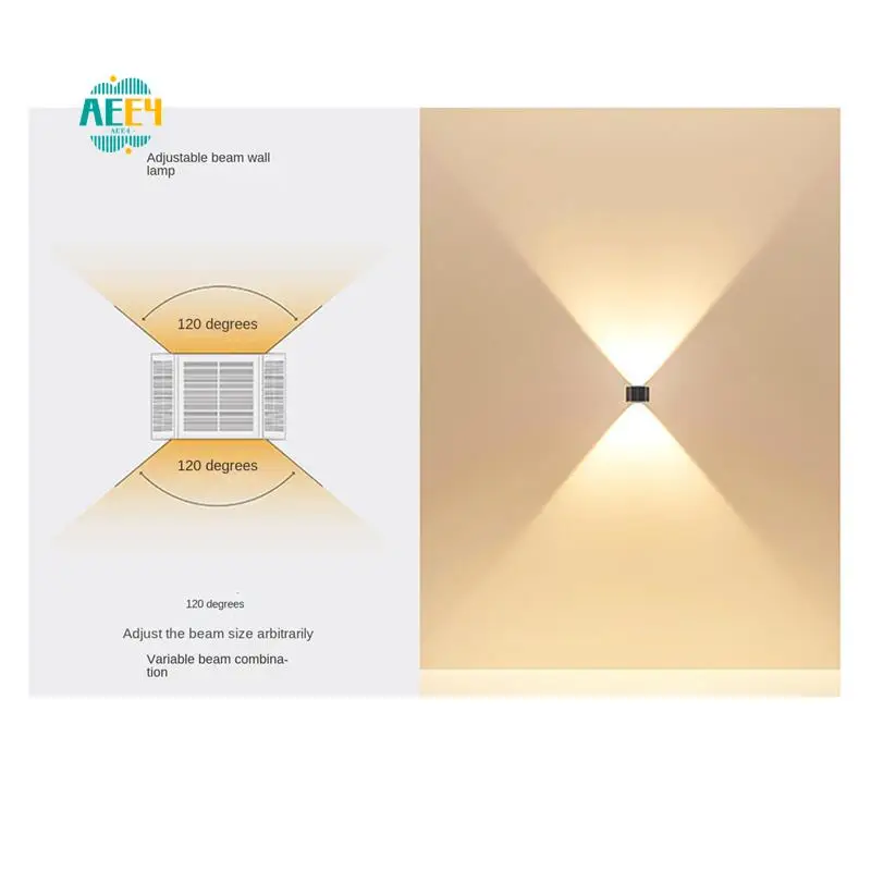 

AEE4-Solar Wall Light Outdoor Up-Down Lighting LED Lamp Solar Wall Washing Lights For Courtyard Garden Dimmable