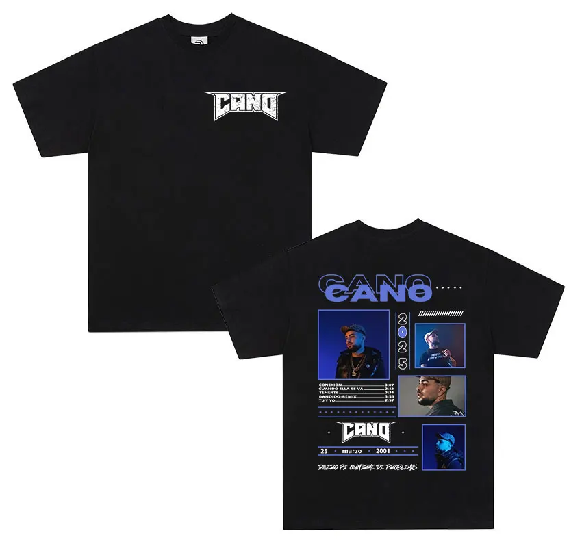 Camiseta gráfica del rapero Cano Triana Tour 2025, camiseta de manga corta estilo hip hop punk para hombre, camiseta oversize unisex de algodón, ropa urbana.
