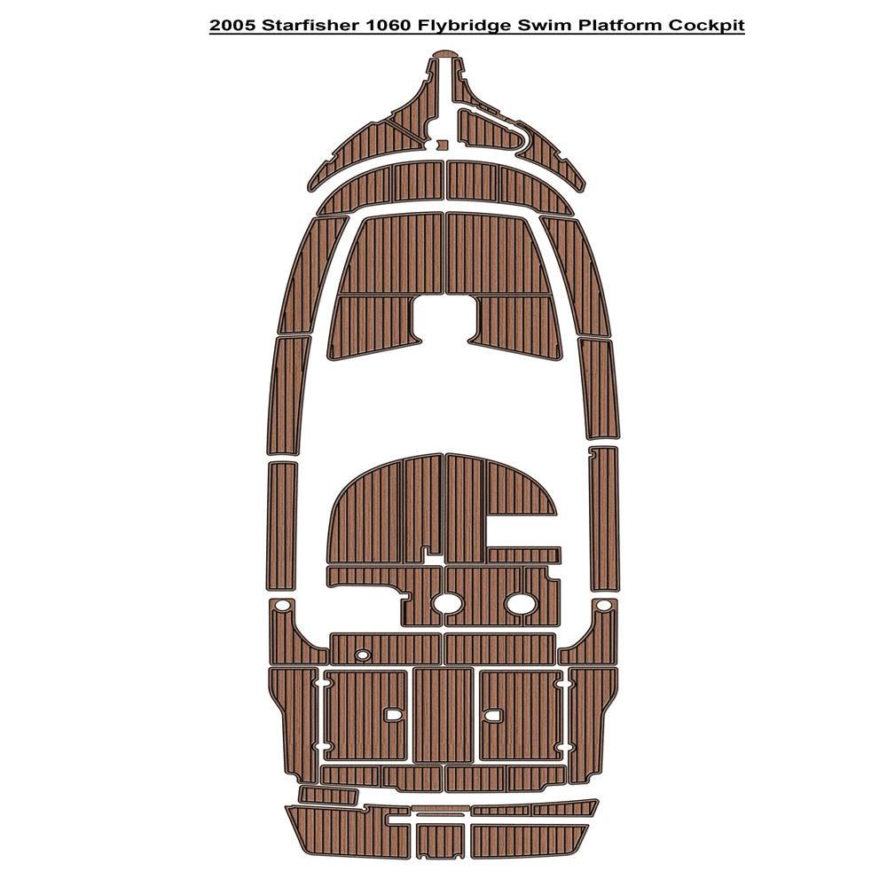 

2005 Starfisher 1060 Flybridge Swim Platform Cockpit Pad Boat EVA Foam Teak Deck Floor Mat SeaDek Style Self Adhesive snpg93db