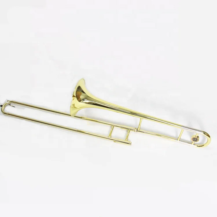 

High quality trombone instrument gold lacquered standard trombone