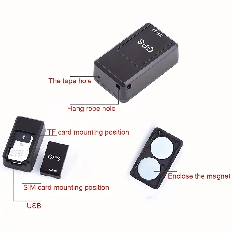 GF-07 Mini GPS Tracker Real Time Tracking Car Anti-Theft Anti-lost Locator Strong Magnetic Mount SIM Message Positioner For Pet