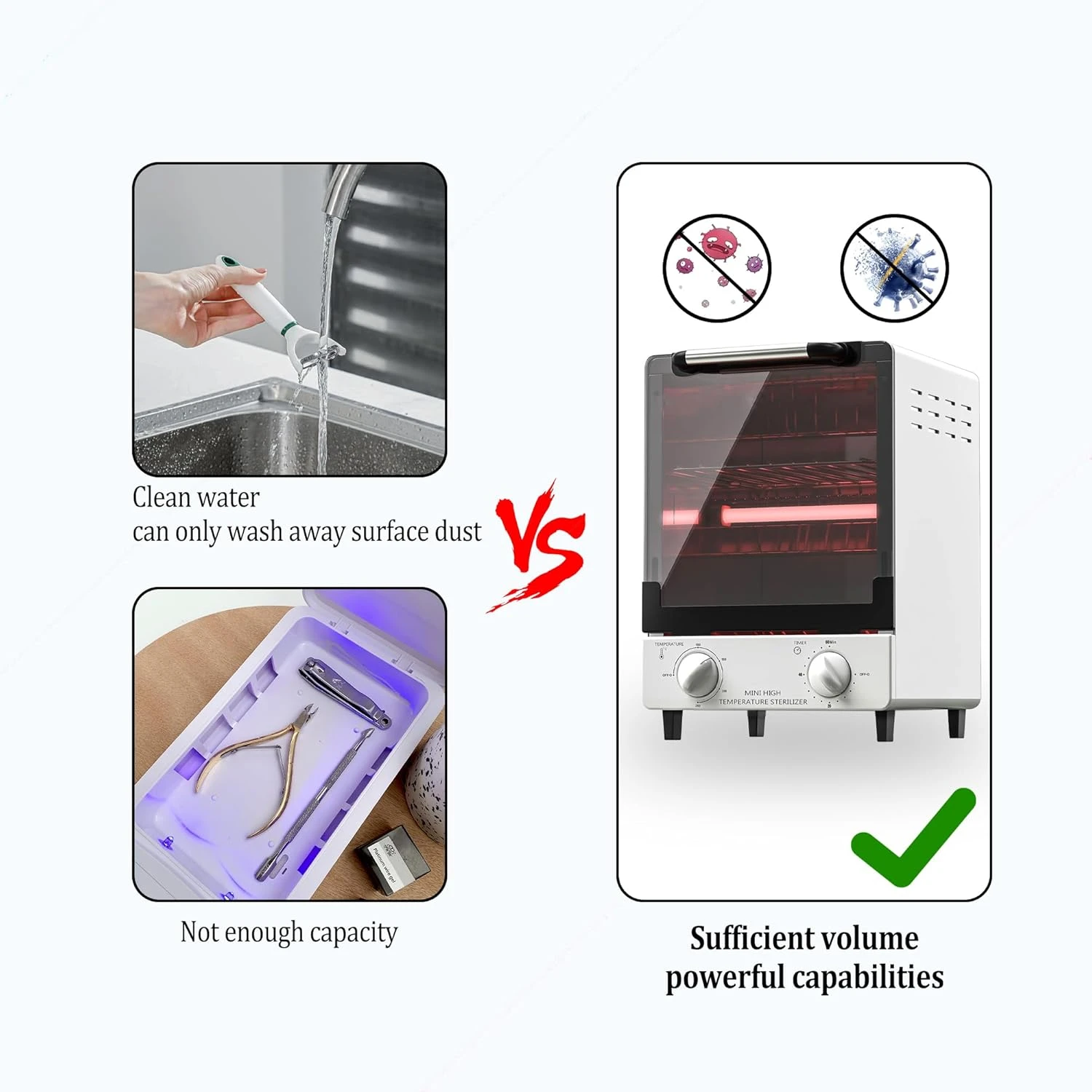 

1000W High Temperature Sterilizer Box - Portable 304 Stainless Steel Disinfection Device with 99% Sterilization Rate