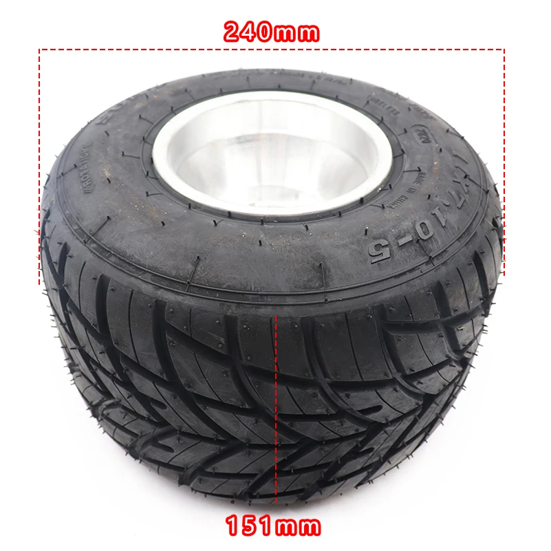 Pneumatici Tubeless da Pioggia 10x4.50-5 o 11x7.10-5 Pollici con Cerchi in Alluminio per Go Kart, Ruote Anteriori e Posteriori, Accessori per Go Kart da Drift