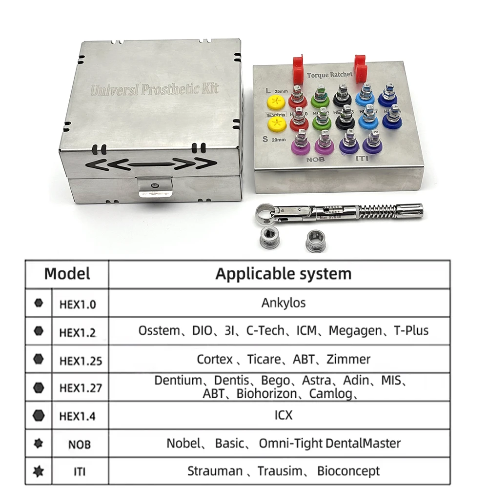 Kit Dental Implant Torque Kit Screwdriver Wrench Prosthetic Restoration Ratchet Kits Dentist Tools