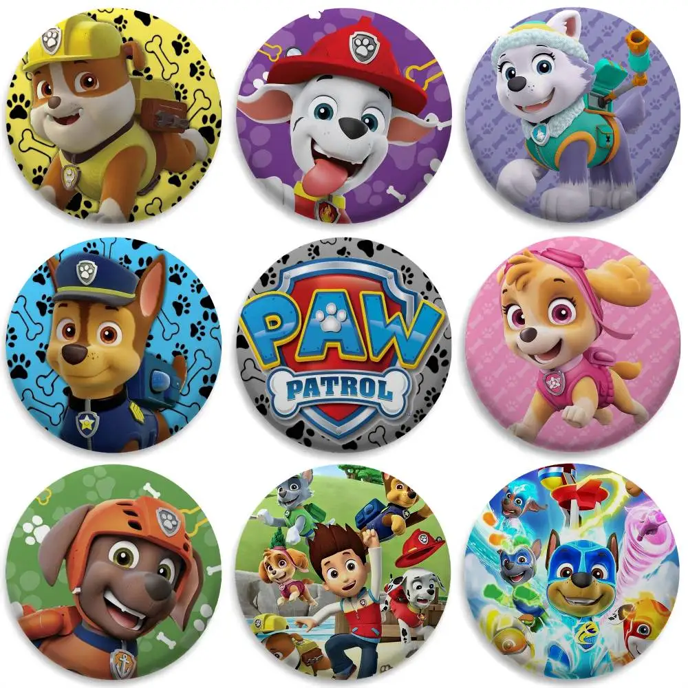 

Cartoon P-Paws P-PatrolS CUTE Badges Round Exquisite Badge Brooches Creative Pins For Clothes Hat Backpack Gift Accessories