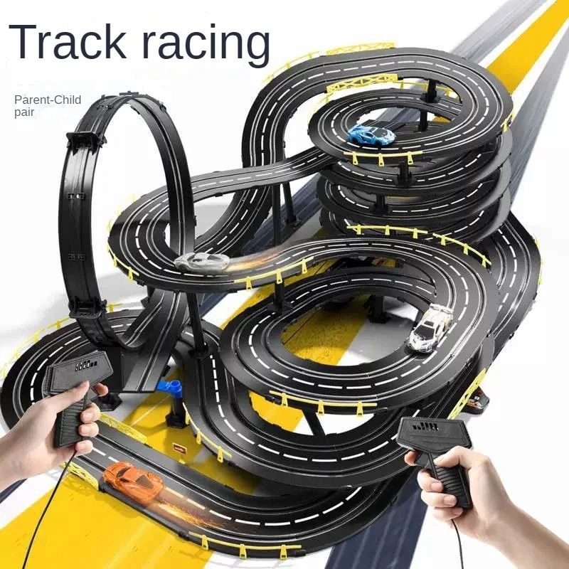 Remote Control Track Racing Toy Set para crianças, brinquedo elétrico grande para meninos, jogo pai-filho, Holiday Gift, 2 pessoas