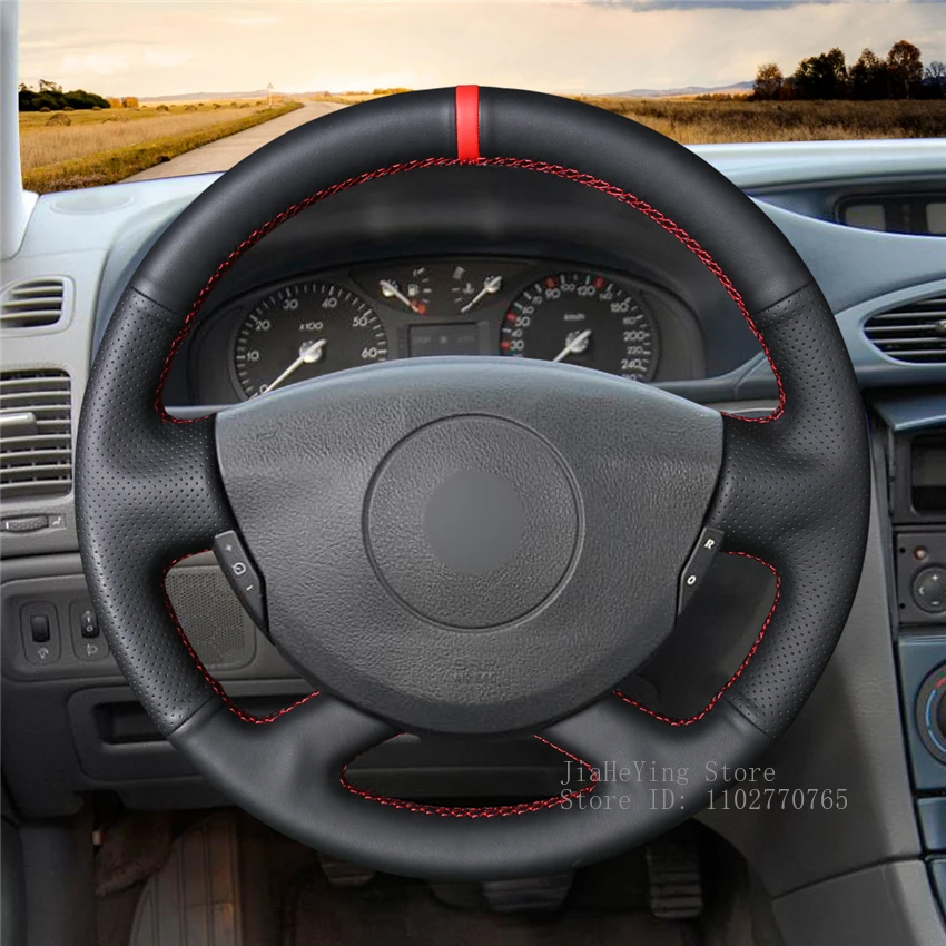 

Чехол на руль из кожи ручной работы с защитой от скольжения для Renault Laguna 2004-2007, Vel Satis 2001-2005, аксессуары для интерьера