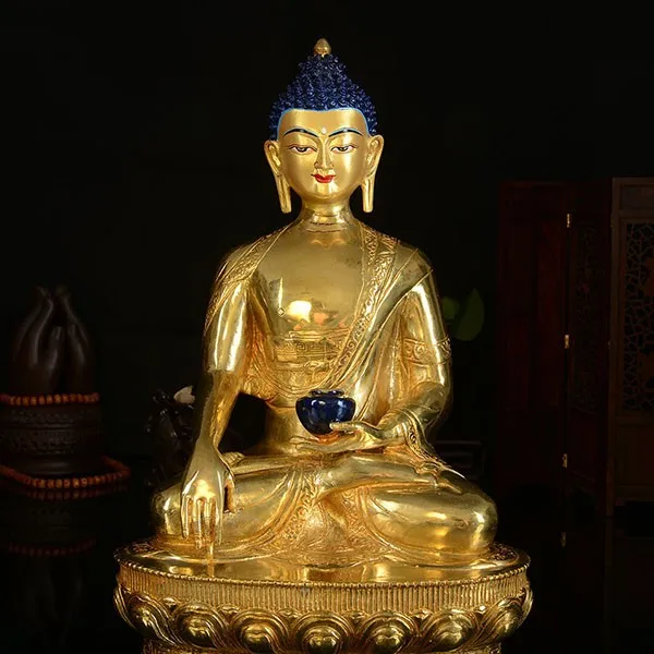 NEW wholesale buddha statue #  TOP GOOD Tibetan Buddhism the FULL Gilding brass HOME Talisman 33CM