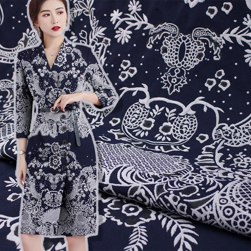 Jacquard Woven Brocade Fabric Spring and Autumn Retro Ethnic Style Dress, Cheongsam Fashion Material for Sewing by Meter