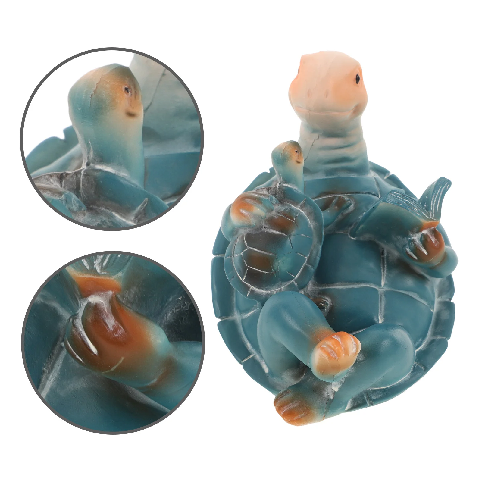 

Resin Turtle Statue Decor Meditative Turtle Holding Baby for Garden Home Office Sculpture Decoration