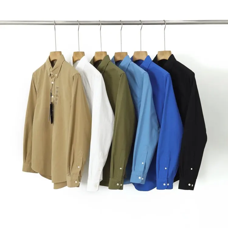 

2026 New Men's Long Sve Ox Cloth irt Multi-Color Casual Wear Breathable Waed Fabric Skin-friendly Spring Autumn Bu...