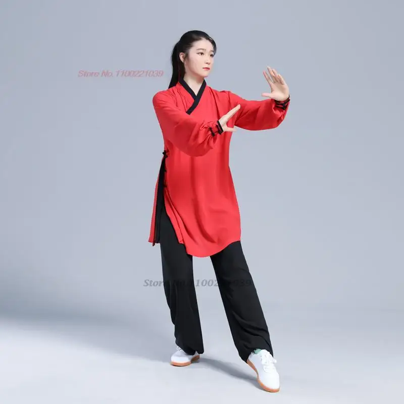 2024 chinese kung fu tai chi clothing martial arts taijiquan wushu uniform vintage tops+pants wing chun training exercise set