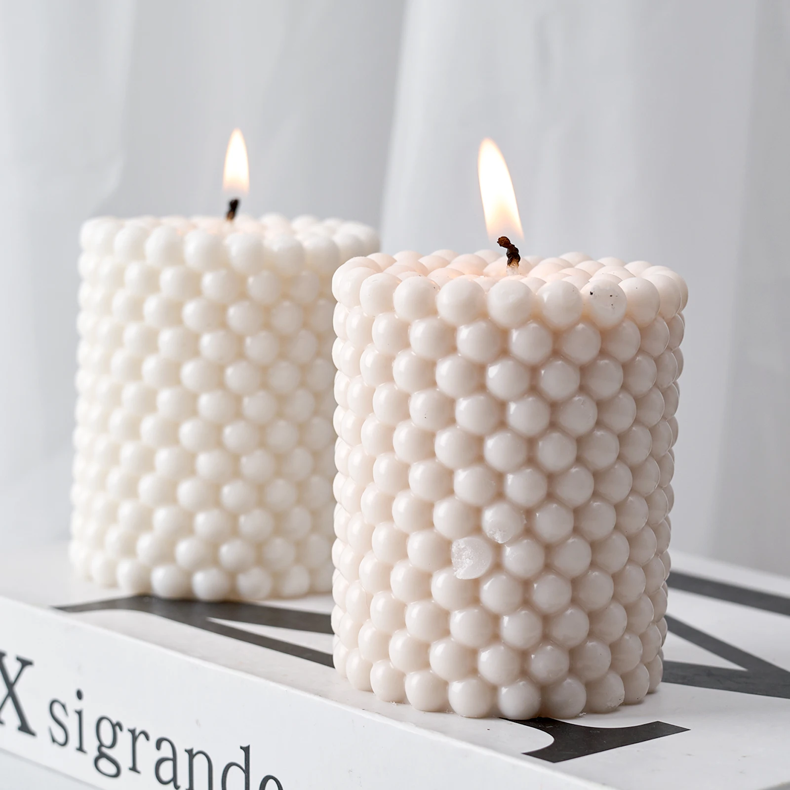 Moule de bougie à bulles cylindrique en Silicone, bricolage de bougies faites à la main, cadeau artisanal, moule de cire, plâtre, résine époxy, fabrication d'ornements, décoration de maison