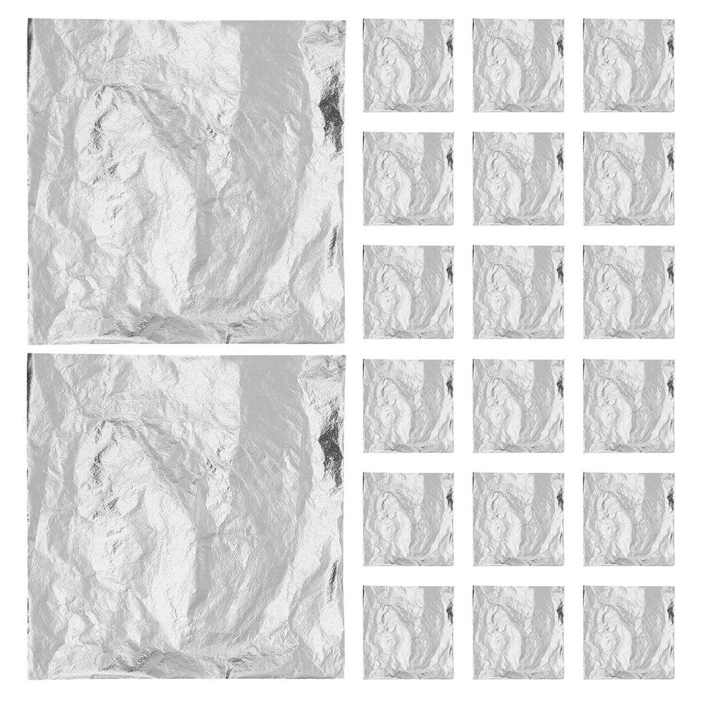 

100pcs Silver Sheets For Crafts Decoration Diy Nail Art Resin Jewelry Making Imitation Paper Adhesive Sticker Craft Supplies