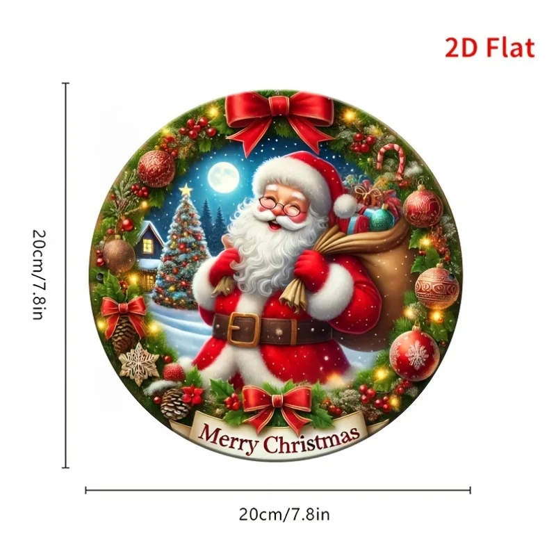1pc, Christmas Merry Wall Decor, 7.87x7.87 inches (20x20 cm), Waterproof Dustproof, Festive Aluminum Sign for Restaurant