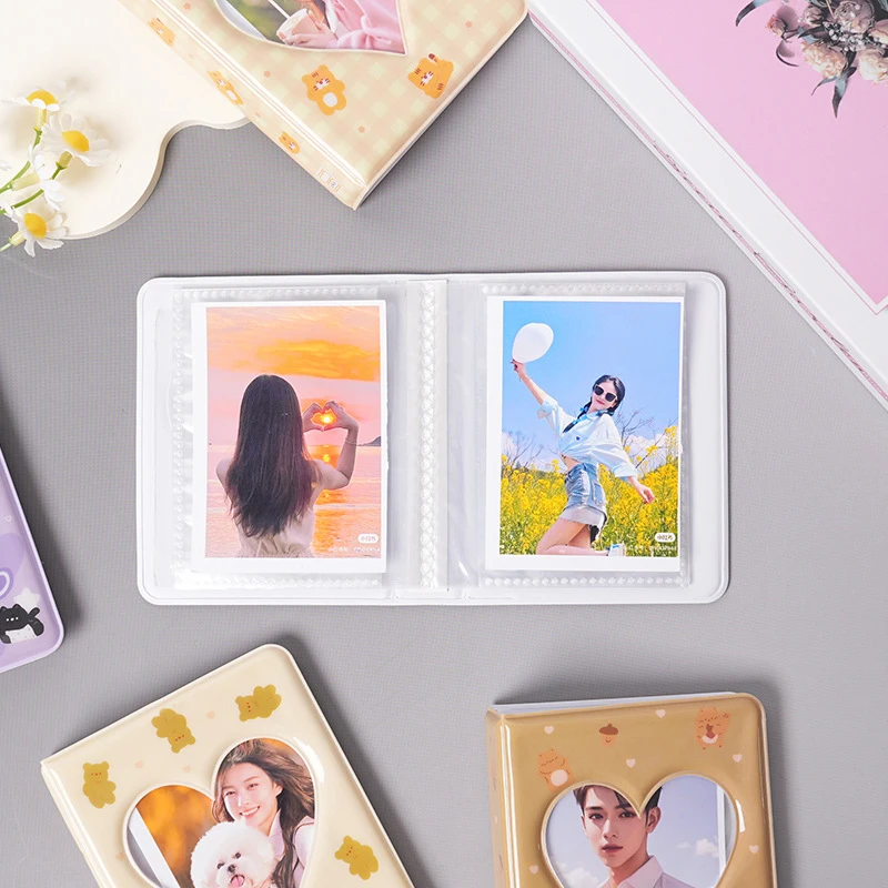 36 3 Inch Cards Kpop Card Binder Name Card Book Photocard Holder Cute Bear Photo Album Love Heart Hollow Picture Storage Book