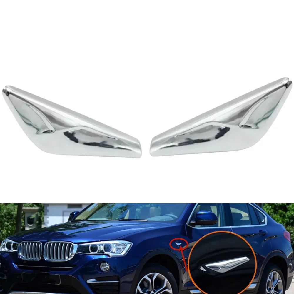 

1 Pair Front Left /Right Side Fender Chrome Emblem Moulding Trim Finisher Decorative For BMW X3 F25 2009-2017 X4 F26 2013-2018