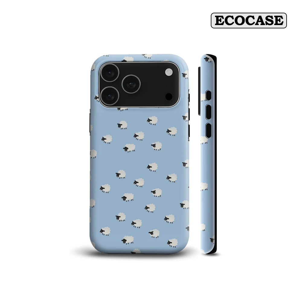 

Pale Blue & Black-White SheepFor Magnetic Phone Case for IPhone 17 16 15 14 13 Pro Max Plus Single Double-layer Tough Case