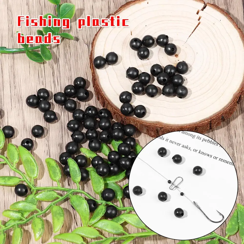 3mm-12mm Sea Plastic Stoppers Black Soft and hard bean Fishing Floats Beads Round