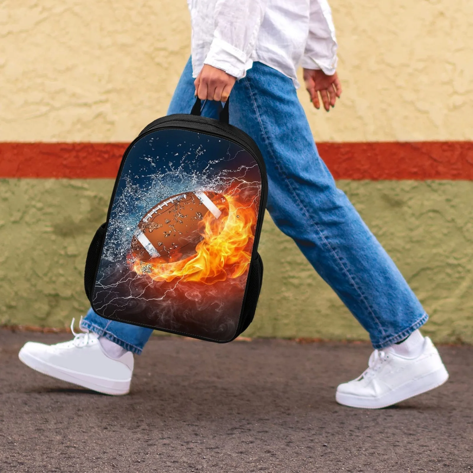 Schoolbag Kids Backpack School Bags for Teenager Boys Girls Children Cute Rugby Print School Satchels Bookbags Student Book Bag