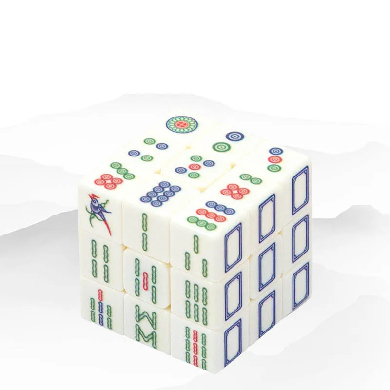 ลูกบาศก์มหัศจรรย์ 3x3 รุ่นมืออาชีพ หมุนได้เร็ว รูปทรงไพ่นกกระจอก ขนาดเล็ก ปริศนาหมากรุกไพ่นกกระจอก ลูกบาศก์มหัศจรรย์ดิจิทัล ของเล่นคลายเครียด