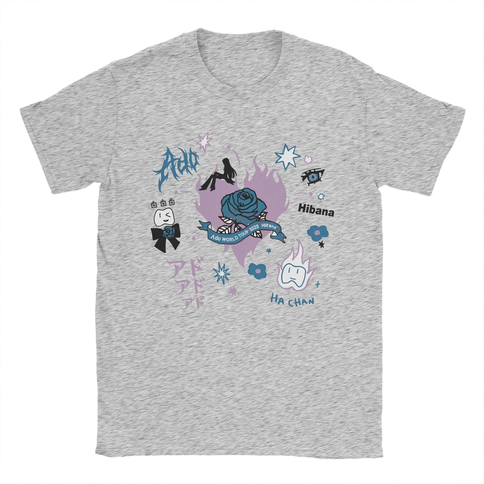 Ado WORLD TOUR 2025 Hibana T-Shirt for Men Novelty 100% Cotton Tee