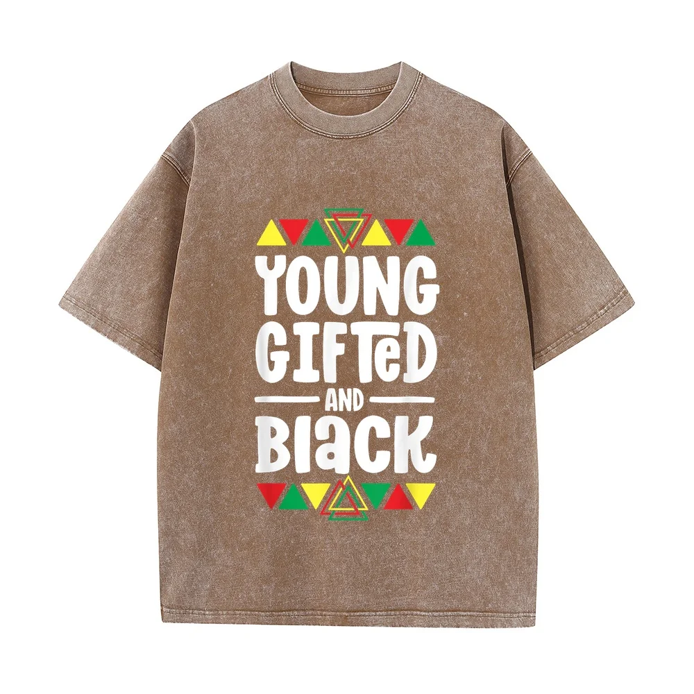 Young Gifted And Black History Shirts For Boys African T-Shirt Men's T-Shirts Luxury Brands T Shirt Homme Gift Idea Husband