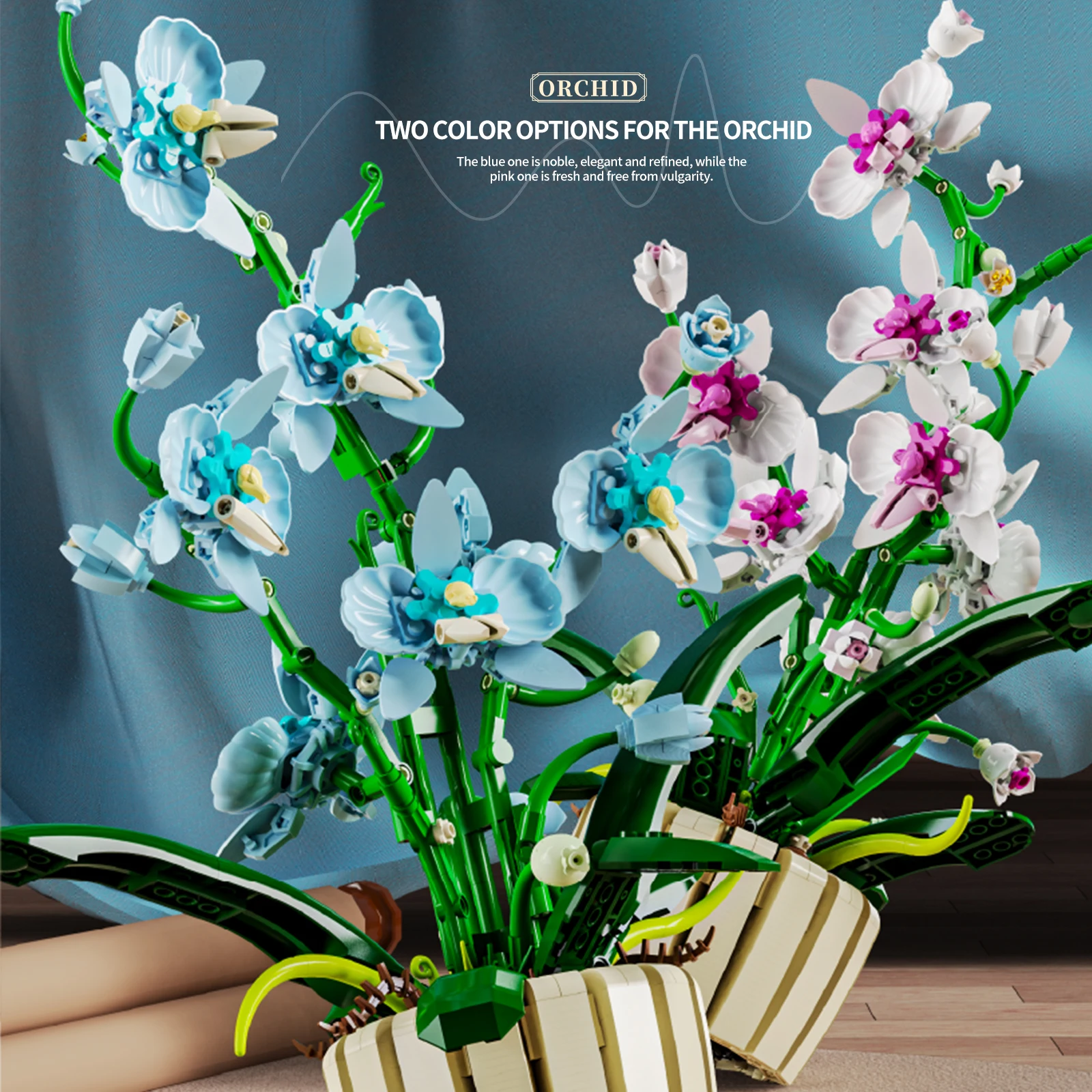 시뮬레이션 꽃다발 블록 조립 모델 꽃 식물 장식품 MOC 기술 브릭 소녀 DIY 장식 선물