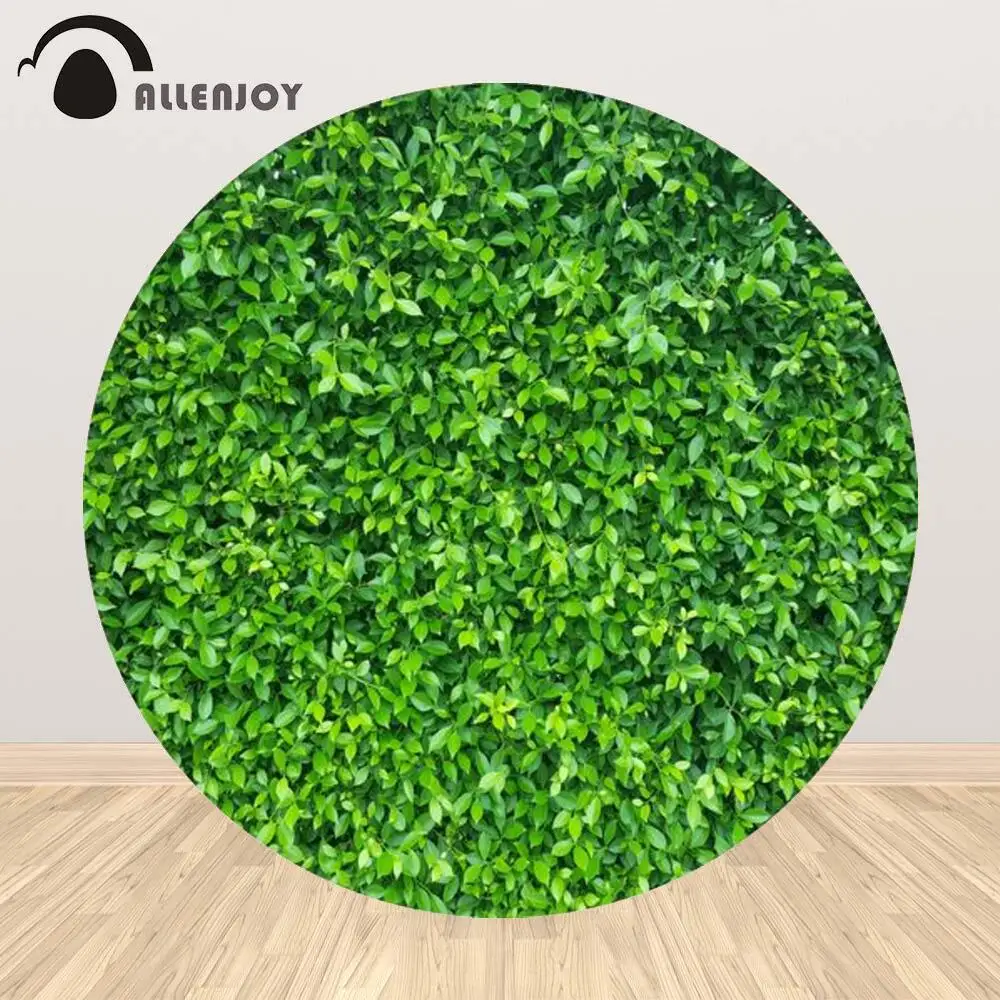 Allenjoy Grass Wall Wedding Round Backdrop Baby Shower Birthday Party Decor Circle Celebrate Photography Props Background