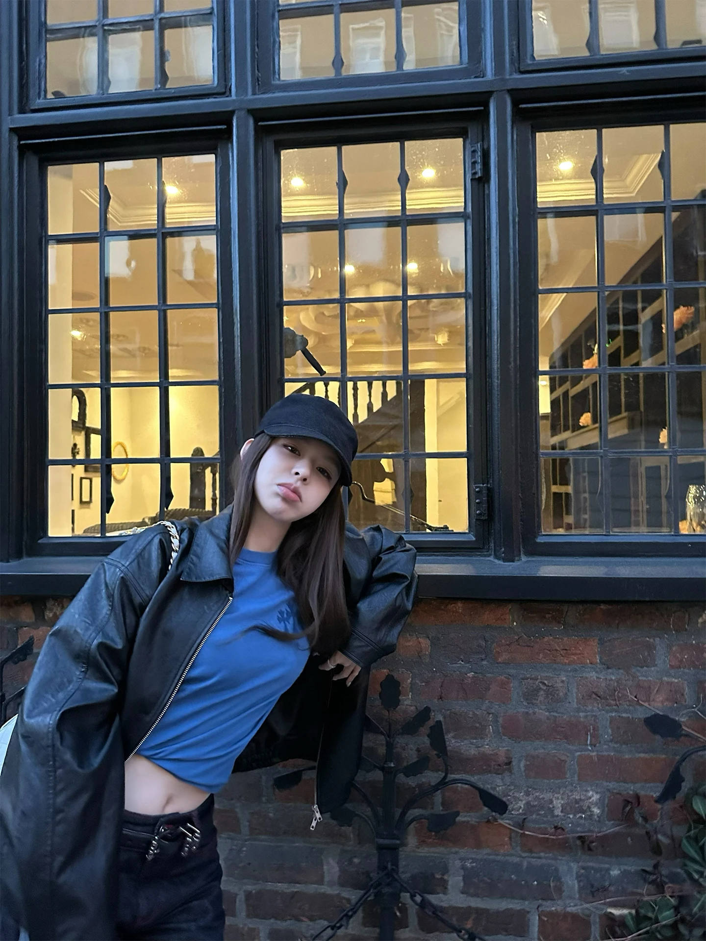 

Универсальная повседневная женская верхняя одежда Good Morning Fan Fan из искусственной кожи с эффектом микропокрытия, свободного кроя, однотонная