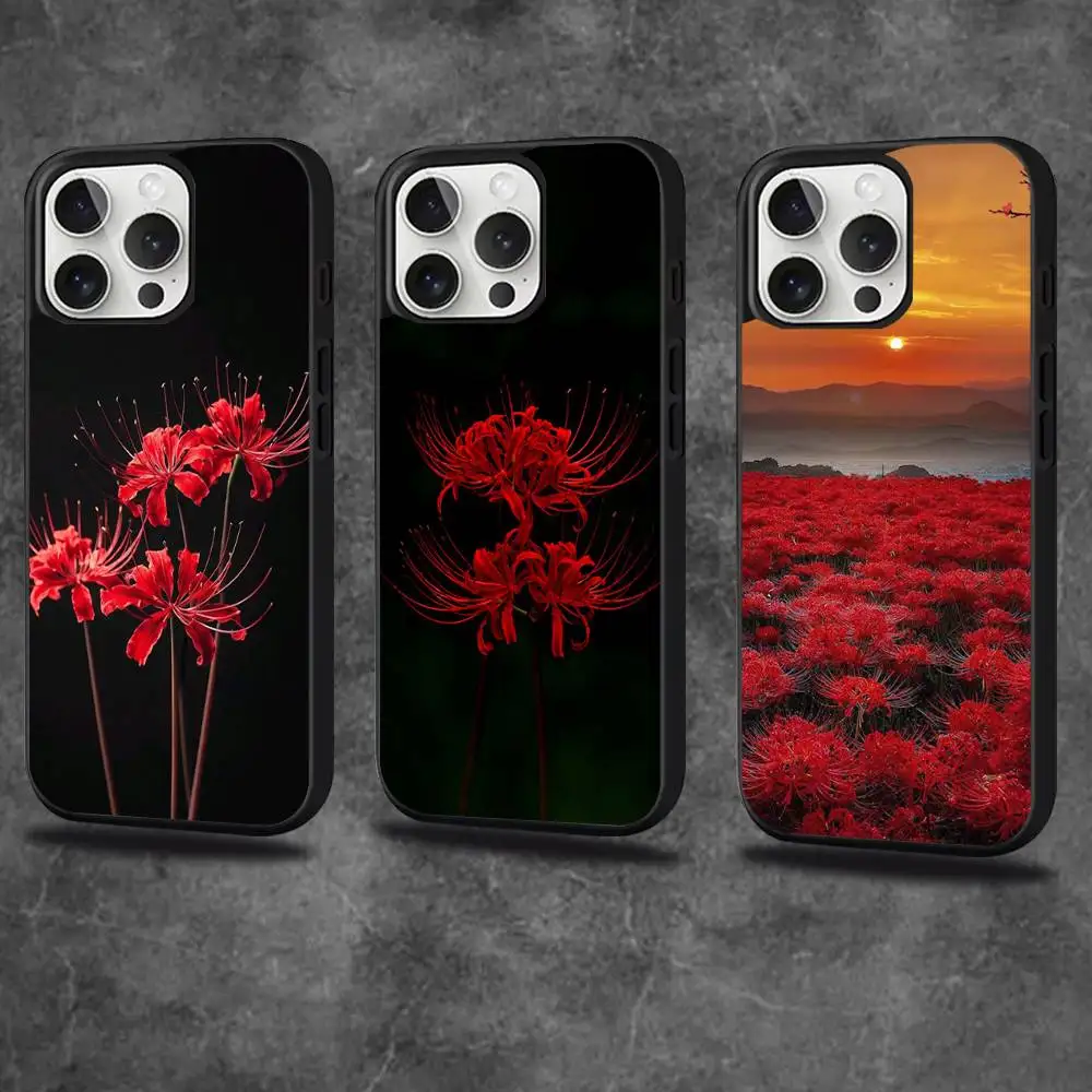 

Red Spider Lily Phone Case For iPhone 17,16,15,14,13,12,11,Pro,Max,Plus,Mini,SE4,E Magnetic Magsafe Wireless Charging