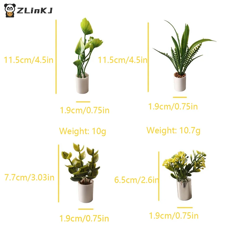 ▶ 1 個 1:12 ドールハウスシミュレーション緑の植物鉢植えモデル人形ホームリビングルームの装飾マイクロ風景庭のシーンの装飾品