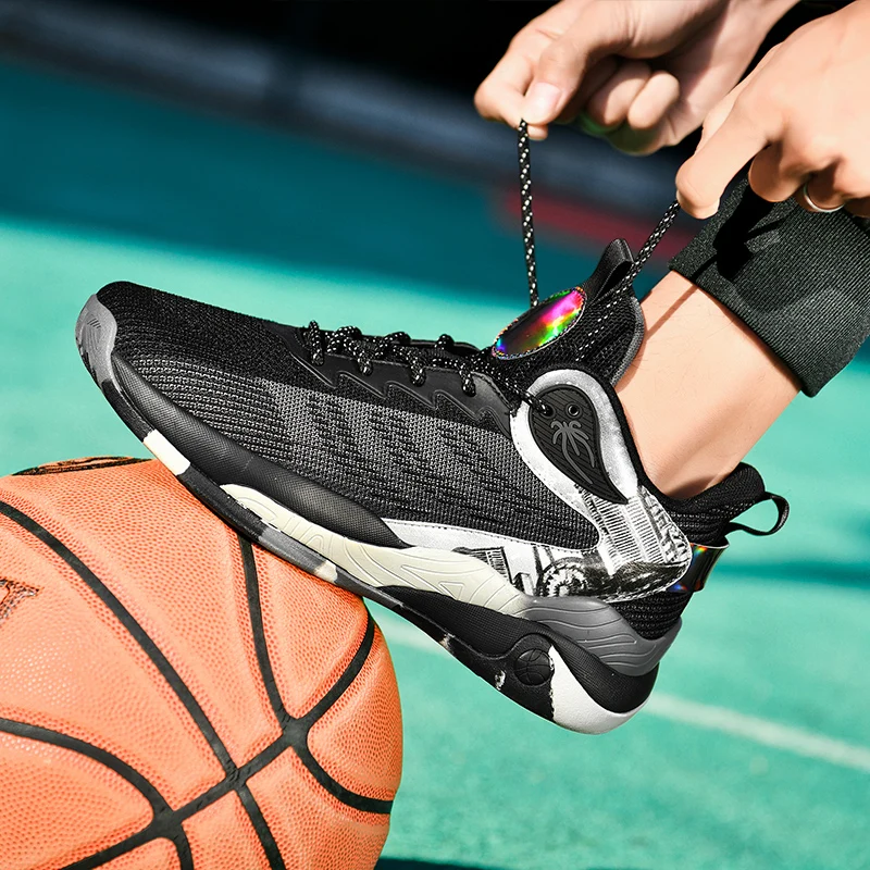 أحذية رياضية وترفيهية، أحذية رجالية، أحذية ماراثون كبيرة الحجم مبطنة بالهواء، مطاط منسوج لجميع المواسم، مقاومة للاهتراء، مضادة #5