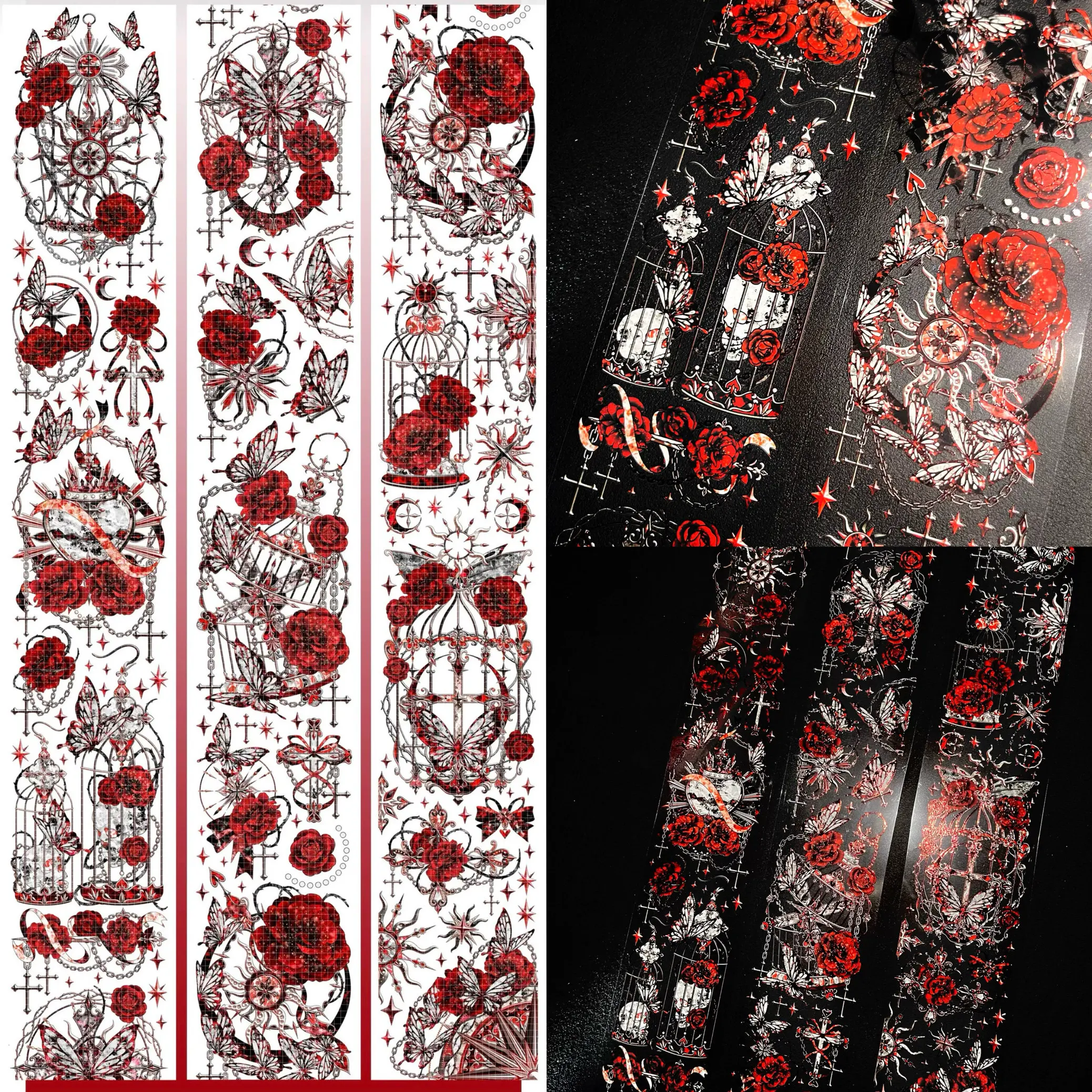 

Декоративная лента Washi Pet Tape 3.25, 1 рулон, цвета: Dark Moon, Blood Sacrifice Pet Hot Red Gold, Encounter Light, Dark Red Polco Decoratin