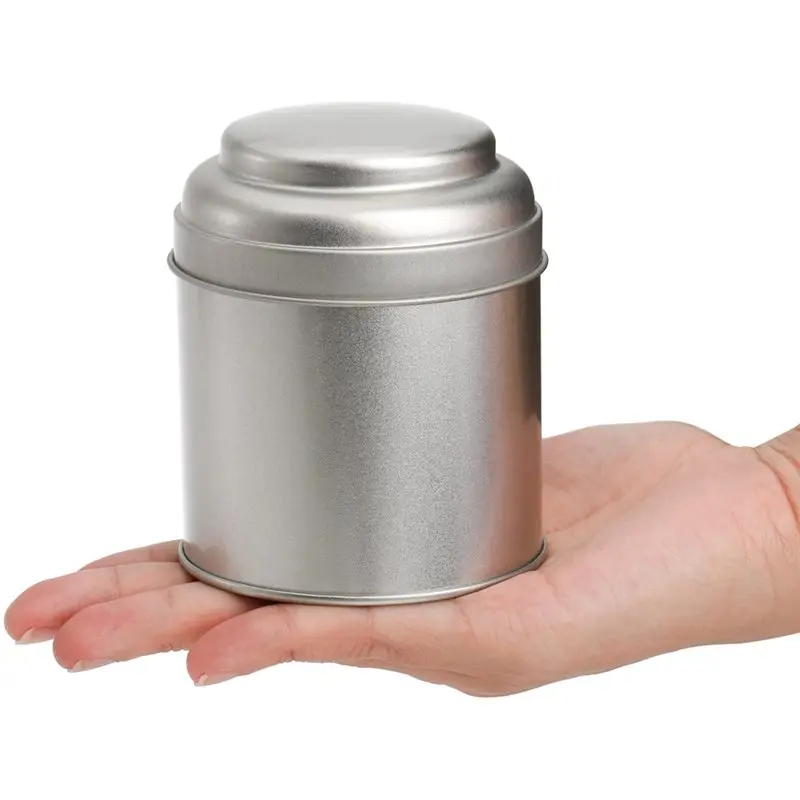 Premium-Tea Tins Canister Set Of 9-Pack Airtight Double Lids,8OZ Round Tin Boxes Small Kitchen Storage Containers For Coffee