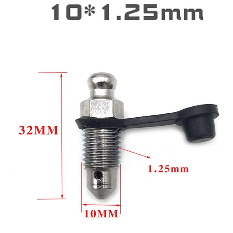 1PC Motorcycle Disc Brake Pump Lower Pump Sub-cylinder Caliper Exhaust Oil Drain Screw with Rubber Cap Replace M8/M10 1.0/1.25mm