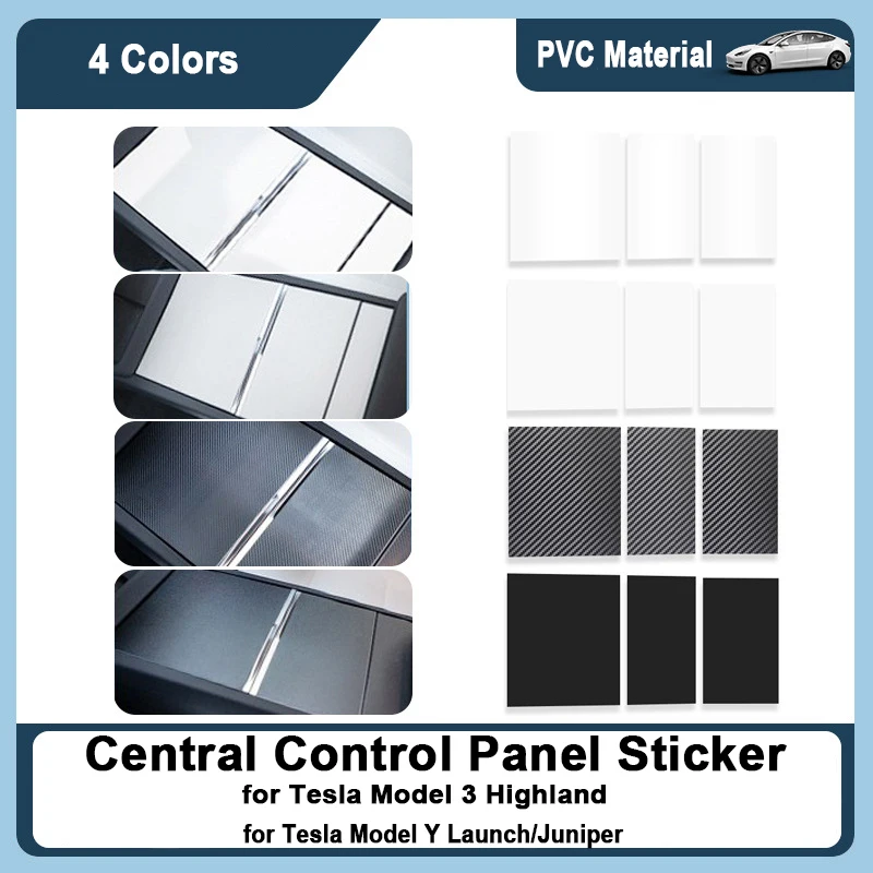 Central Control Panel Sticker for Tesla Model 3+ Highland Model Y Launch/Juniper Central Control Armrest Patch Car Accessories